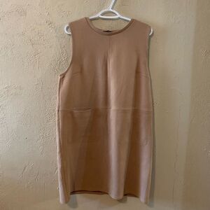 Zara Tan Midi Dress With Pockets